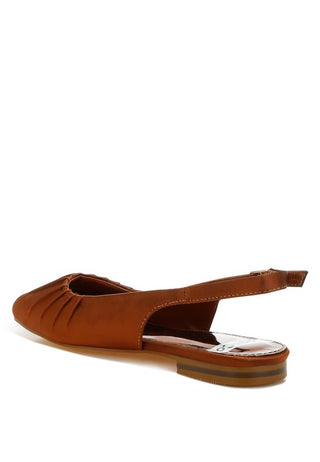 Cheeni Satin Square Toe Flat Slingbacks - 1985 the VAULT Boutique