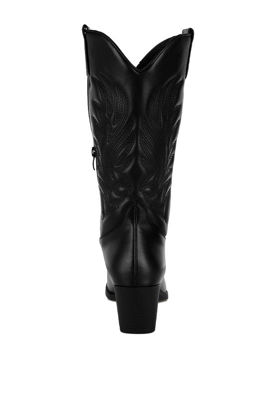 Saguaro Faux Leather Long Cowboy Boots - 1985 the VAULT Boutique