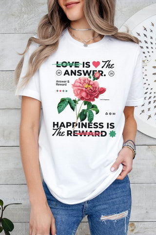 Love is The Answer Valentine's Graphic Tee - 1985 the VAULT Boutique