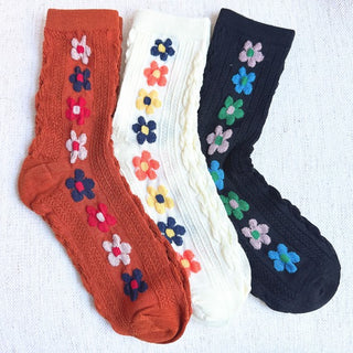 Side Garden Flower Socks Set Of 3 - 1985 the VAULT Boutique