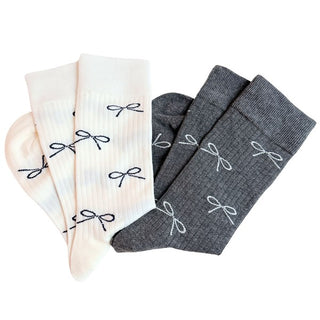 Bow Minimalist Socks Set Of 2 - 1985 the VAULT Boutique