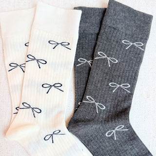 Bow Minimalist Socks Set Of 2 - 1985 the VAULT Boutique