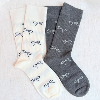 Bow Minimalist Socks Set Of 2 - 1985 the VAULT Boutique