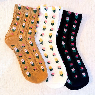 Adorable Mini Flower Socks Set Of 3 - 1985 the VAULT Boutique