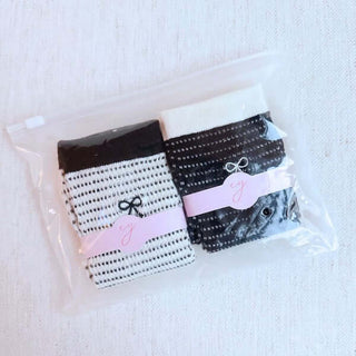 A Bow Over Stripes Socks Set Of 2 - 1985 the VAULT Boutique