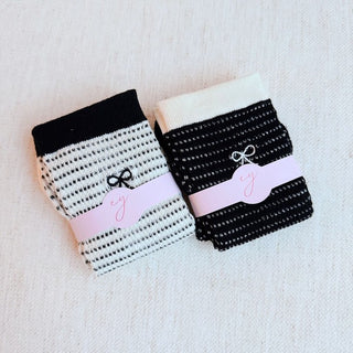 A Bow Over Stripes Socks Set Of 2 - 1985 the VAULT Boutique