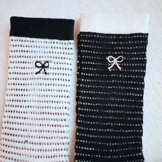 A Bow Over Stripes Socks Set Of 2 - 1985 the VAULT Boutique