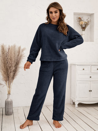 Ivy Lane Teddy Long Sleeve Top and Pants Lounge Set - 1985 the VAULT Boutique