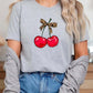 Cute Leopard Bow Cherry Graphic Tee - 1985 the VAULT Boutique