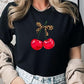 Cute Leopard Bow Cherry Graphic Tee - 1985 the VAULT Boutique