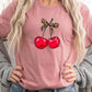 Cute Leopard Bow Cherry Graphic Tee - 1985 the VAULT Boutique