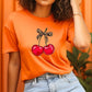 Cute Leopard Bow Cherry Graphic Tee - 1985 the VAULT Boutique