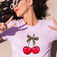 Cute Leopard Bow Cherry Graphic Tee - 1985 the VAULT Boutique