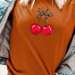 Cute Leopard Bow Cherry Graphic Tee - 1985 the VAULT Boutique
