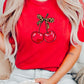 Cute Leopard Bow Cherry Graphic Tee - 1985 the VAULT Boutique
