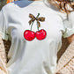 Cute Leopard Bow Cherry Graphic Tee - 1985 the VAULT Boutique