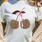 Leopard Cherry Bow Graphic Tee - 1985 the VAULT Boutique