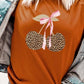 Leopard Cherry Bow Graphic Tee - 1985 the VAULT Boutique