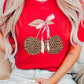 Leopard Cherry Bow Graphic Tee - 1985 the VAULT Boutique