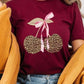 Leopard Cherry Bow Graphic Tee - 1985 the VAULT Boutique