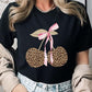 Leopard Cherry Bow Graphic Tee - 1985 the VAULT Boutique
