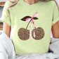 Leopard Cherry Bow Graphic Tee - 1985 the VAULT Boutique