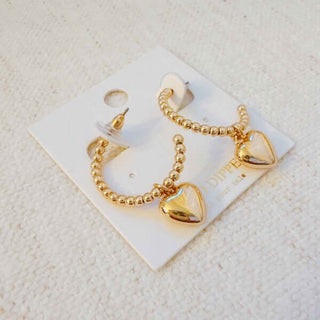 CiCi Dangle Heart Hoop Earrings - 1985 the VAULT Boutique