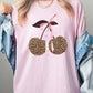 Leopard Cherry Bow Graphic Heavy Cotton Tee - 1985 the VAULT Boutique