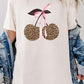 Leopard Cherry Bow Graphic Heavy Cotton Tee - 1985 the VAULT Boutique