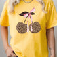 Leopard Cherry Bow Graphic Heavy Cotton Tee - 1985 the VAULT Boutique