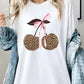 Leopard Cherry Bow Graphic Heavy Cotton Tee - 1985 the VAULT Boutique