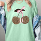 Leopard Cherry Bow Graphic Heavy Cotton Tee - 1985 the VAULT Boutique
