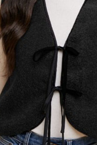 Annie Wear V-Neck Tie Detail Vest Coat - 1985 the VAULT Boutique