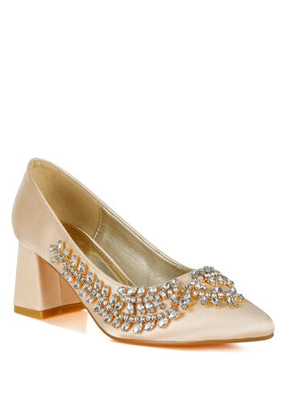 Abatina Satin Diamante Embellished Pumps - 1985 the VAULT Boutique