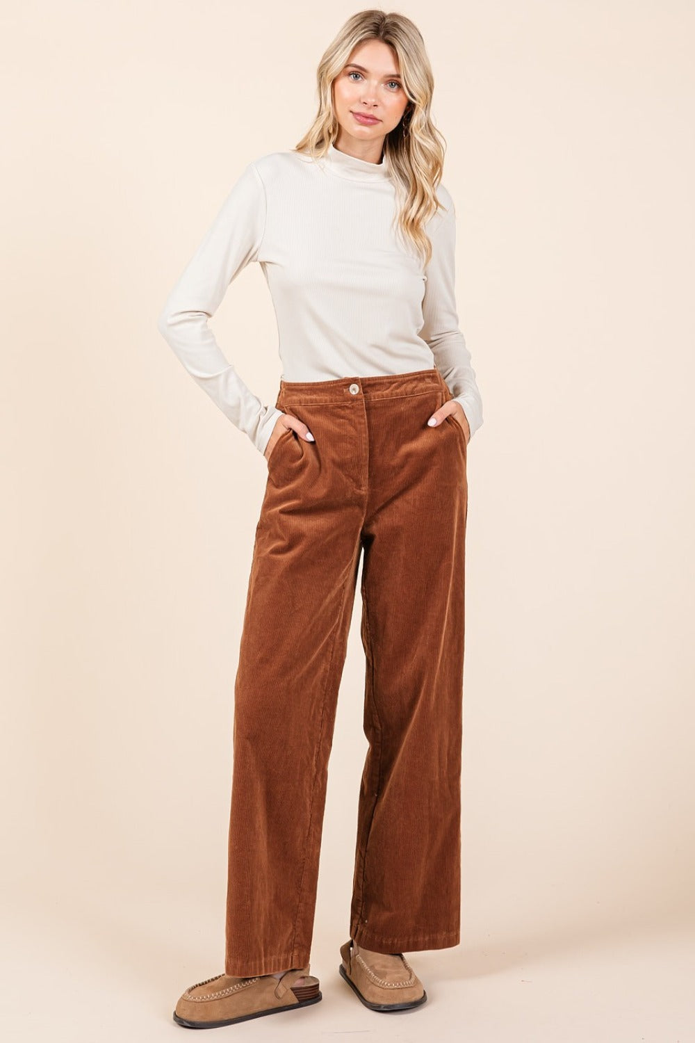 Mittoshop Corduroy Back Elastic Waist Pants - 1985 the VAULT Boutique