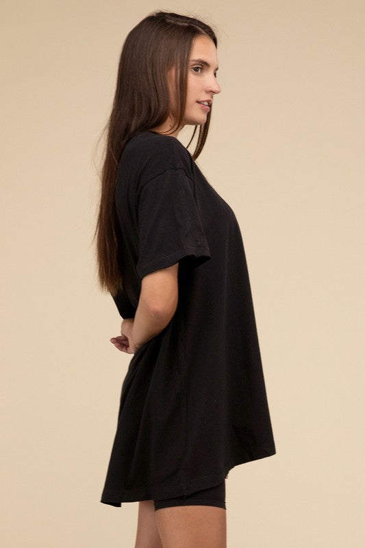 Basic Cotton Drop Shoulder Oversized Top - 1985 the VAULT Boutique