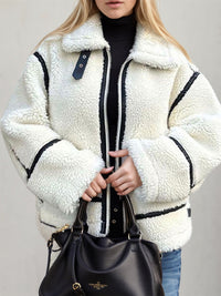 Zip Up Long Sleeve Sherpa Jacket - 1985 the VAULT Boutique