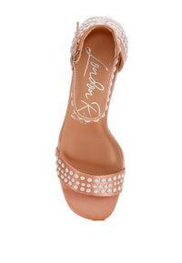 Klebba Pearls Embellished Satin Sandals - 1985 the VAULT Boutique