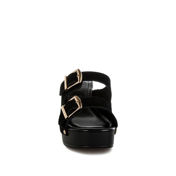 Zoane Studded Dual Buckle Platform Clogs - 1985 the VAULT Boutique