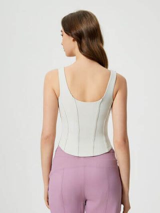 Millennia Round Neck Wide Strap Active Tank with Detachable Chest Pads - 1985 the VAULT Boutique