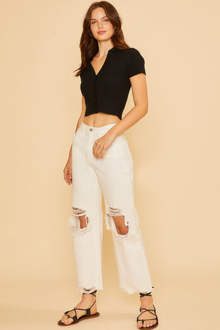 Annie Wear Distressed Raw Hem Jeans - 1985 the VAULT Boutique