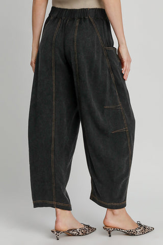 Umgee Elastic Waist Baggy Fit Pants with Pockets - 1985 the VAULT Boutique