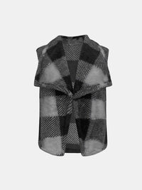 Plaid Open Front Vest Coat - 1985 the VAULT Boutique