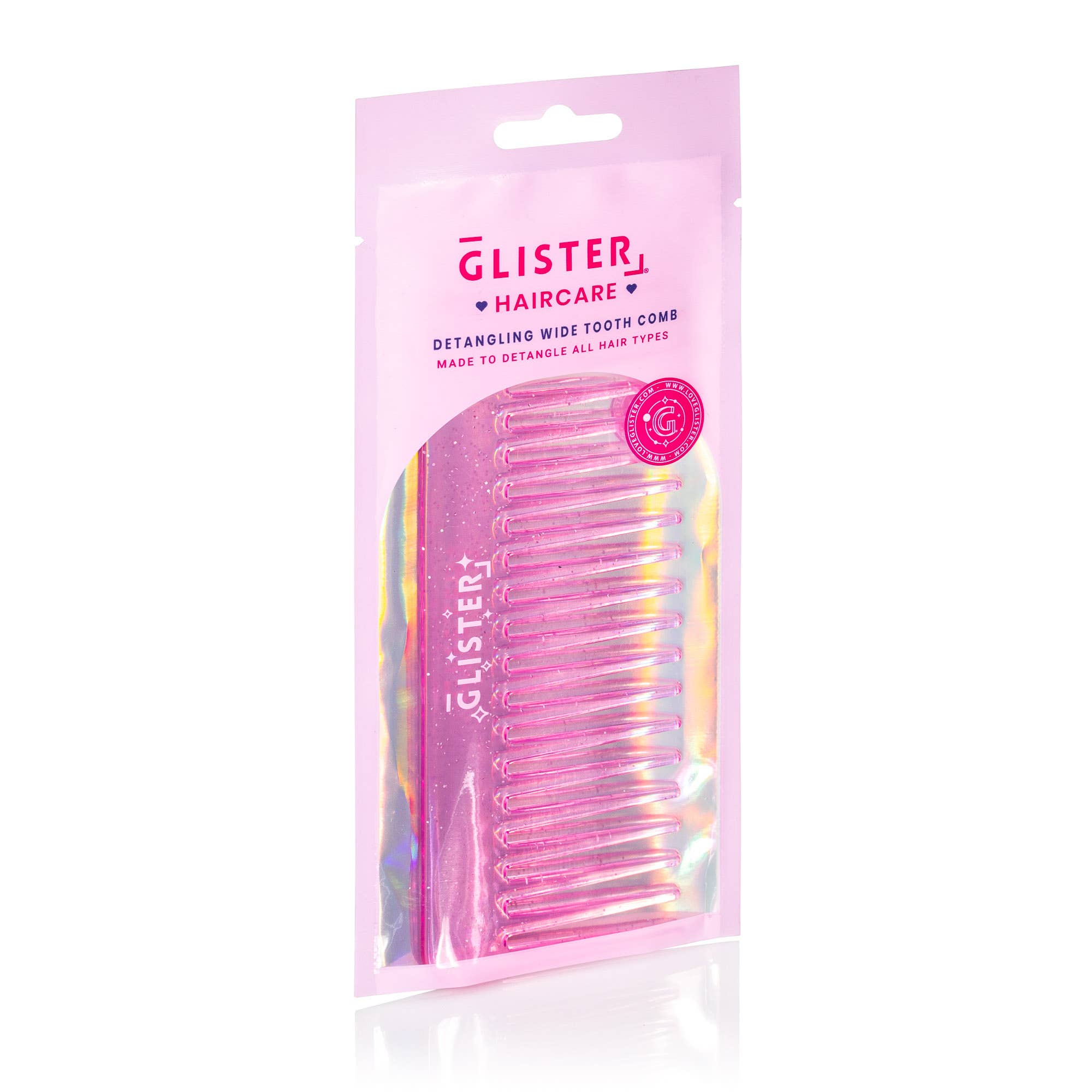 "Sparkle" Wide Tooth Detangling Comb | Glitter Finish
