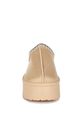 Struter Embroidered Platform Fur Classic Slip-On - 1985 the VAULT Boutique