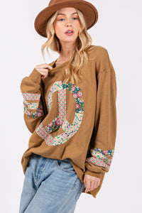 SAGE + FIG Peace Applique Patch Long Sleeve Top - 1985 the VAULT Boutique