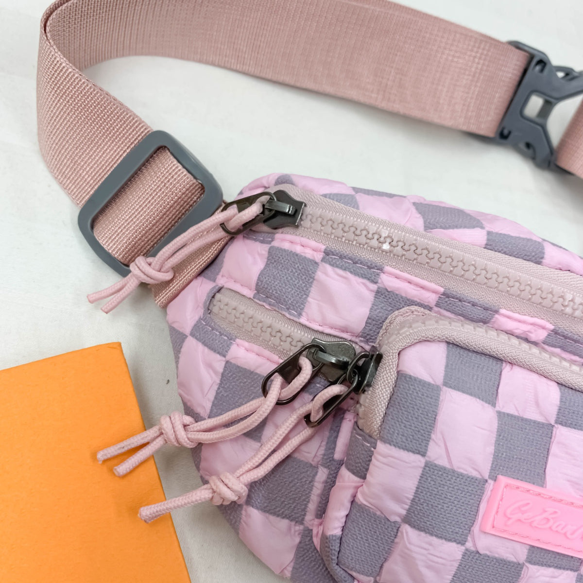 Checkered Adjustable Strap Nylon Crossbody Bag - 1985 the VAULT Boutique