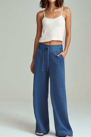 Drawstring Elastic Waist Straight Leg Pants - 1985 the VAULT Boutique