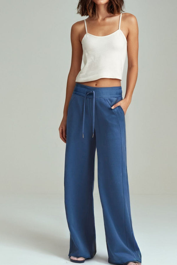 Drawstring Elastic Waist Straight Leg Pants - 1985 the VAULT Boutique