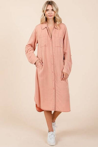 Mittoshop Button Down Long Sleeve Shirt Dress - 1985 the VAULT Boutique